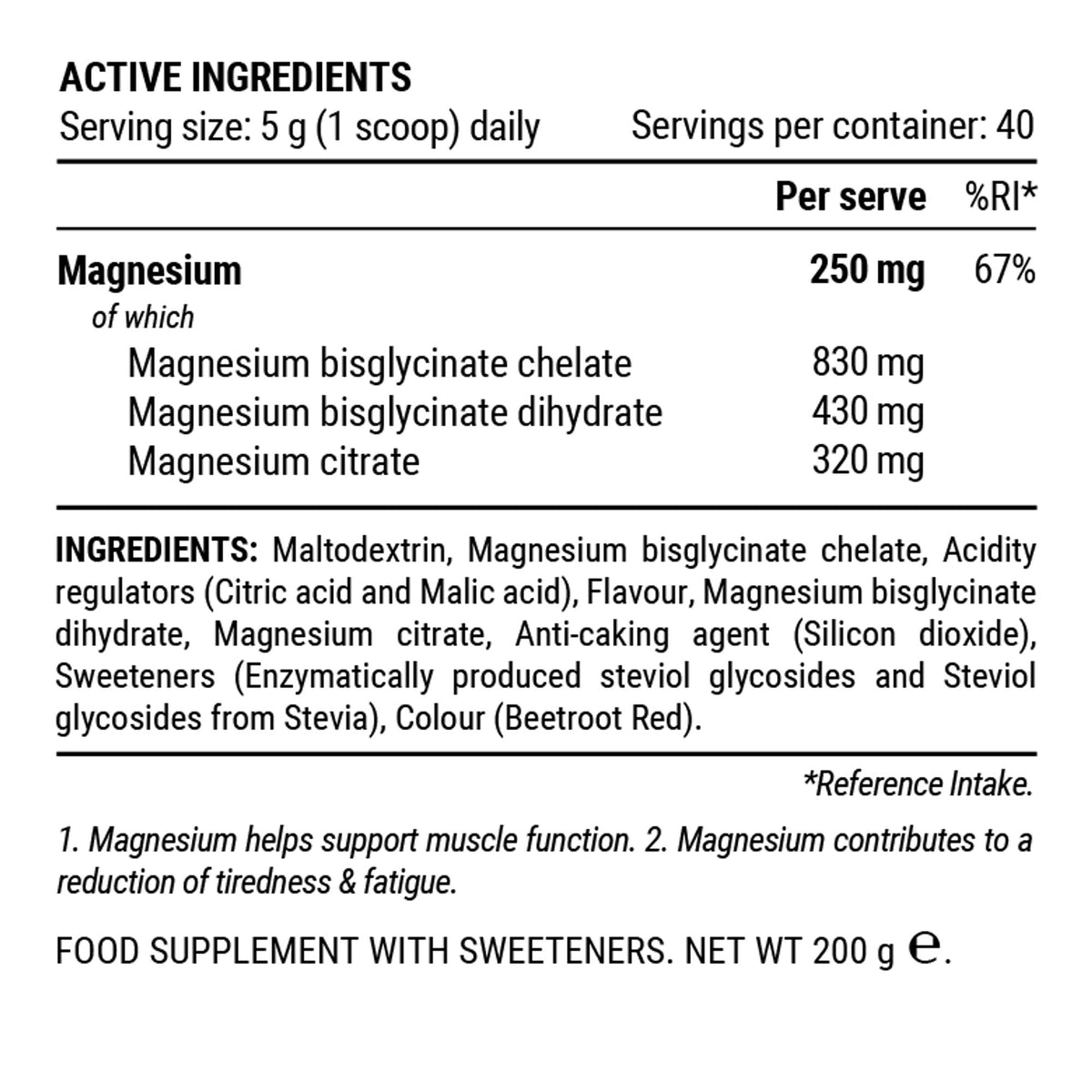 Triple Magnesium 200g Jar, Berry